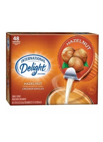 International Delight Liquid Hazelnut Creamer Cups, 48/BX
